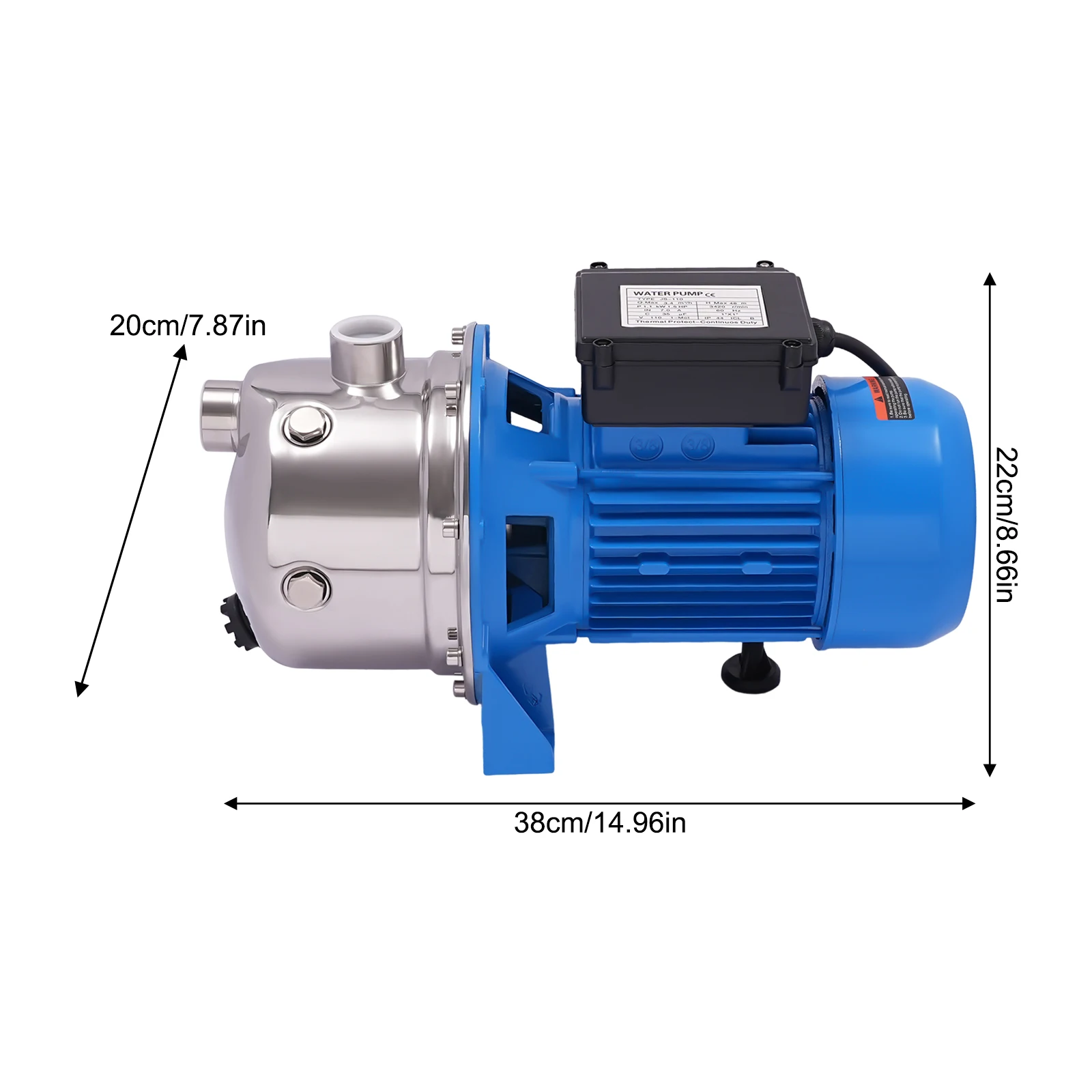 Copper Electric Water Pump AC Motor US Standard Plug IP44 Protection Class Household Garden High Lift Quiet Water Transfer Pump view 2