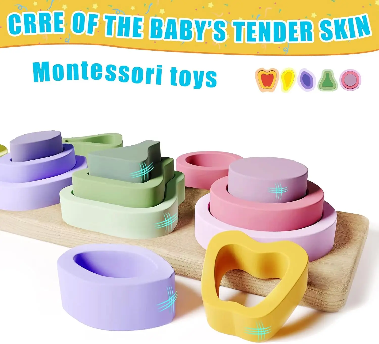 Jouets Montessori pour garçons et filles, jouets de tri et d'empilage en bois pour tout-petits, trieur de formes, empileur de couleurs, cadeaux pour enfants d'âge préscolaire