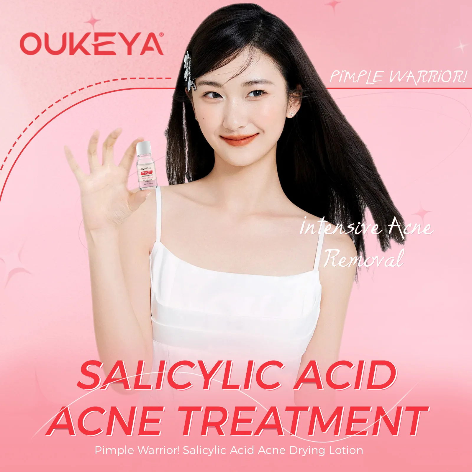 Lozione per l'essiccazione dell'acido salicilico Siero per il viso Trattamento notturno dell'acido dell'acne e delle macchie dell'acne per viso e corpo