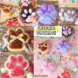 Squishy New Fidget Toy Mini Kawaii Plush Cat Paw Silicone Small Cat Paw Cute Pink Cat Foot Stress Relief Toy