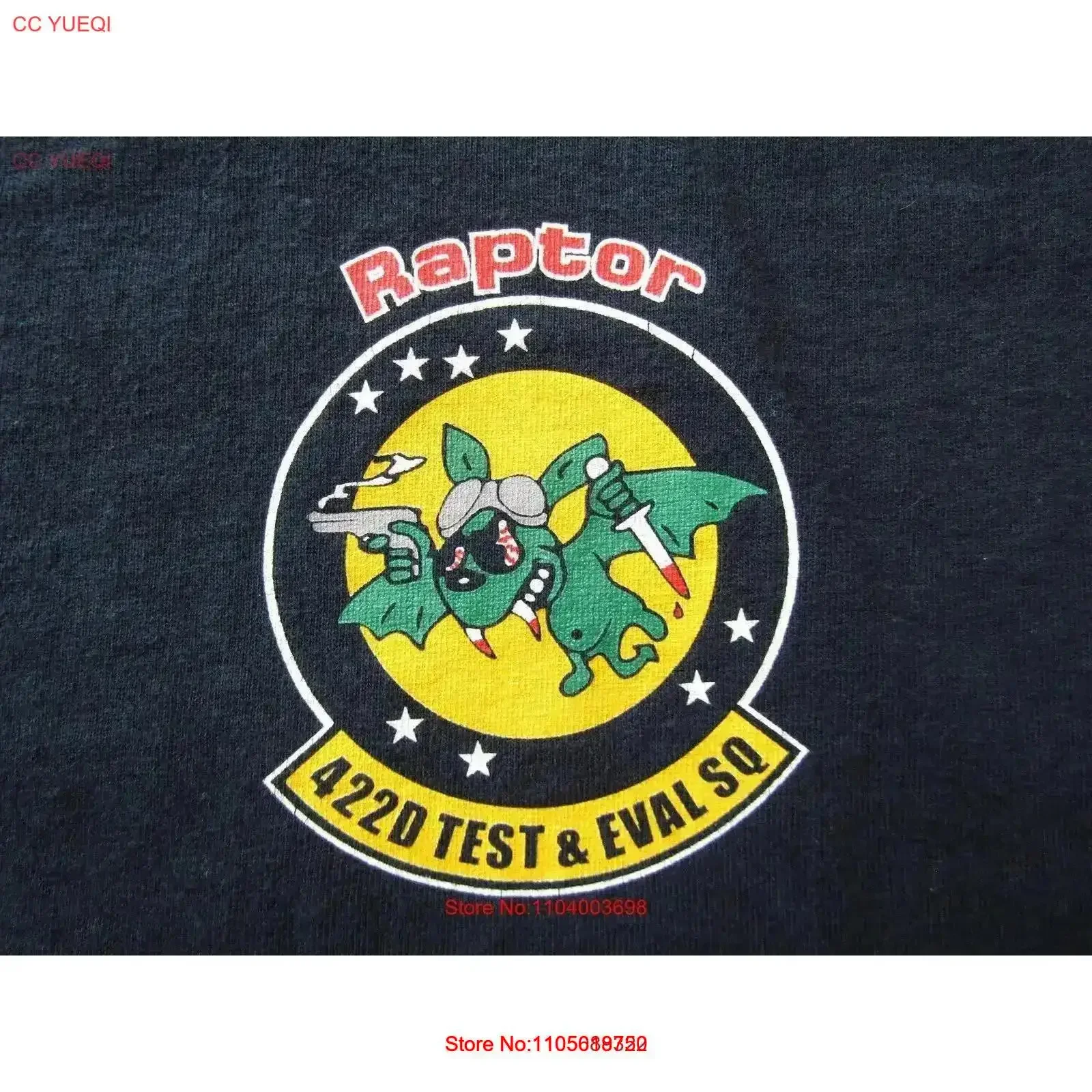 422nd Test Evaluation Squadron USAF Green Bats patch Black T Shirt men XL vintage Washed Slightly graphic Comfortable fashion