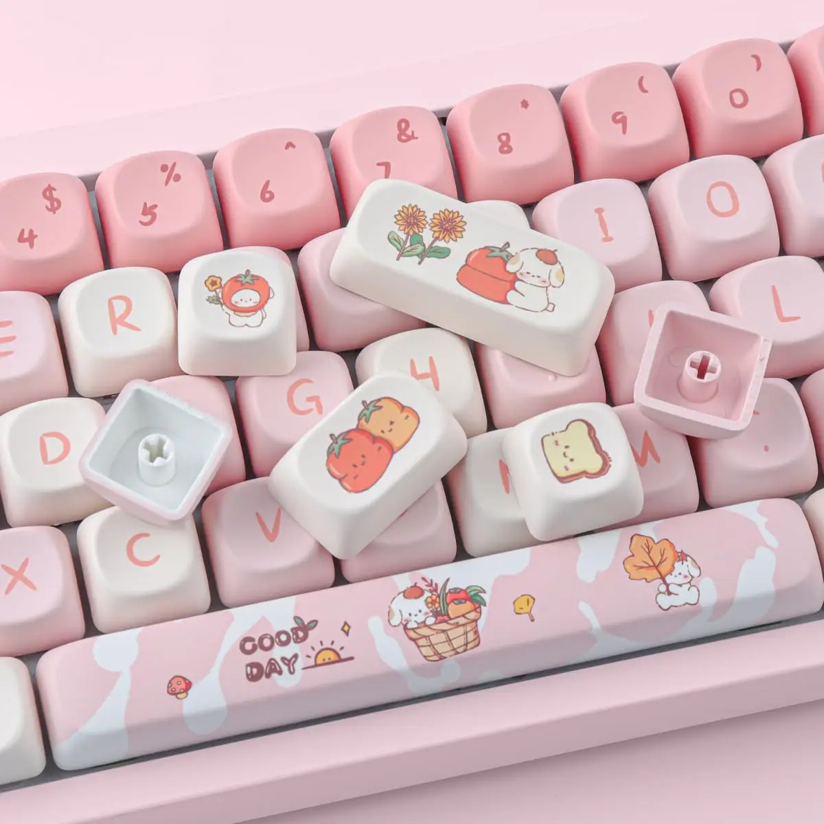 Keycap Kucing Kecil EMO Sublimasi Termal PBT Tinggi 75/87/98/104/140 Keycap Keyboard Mekanis Kunci