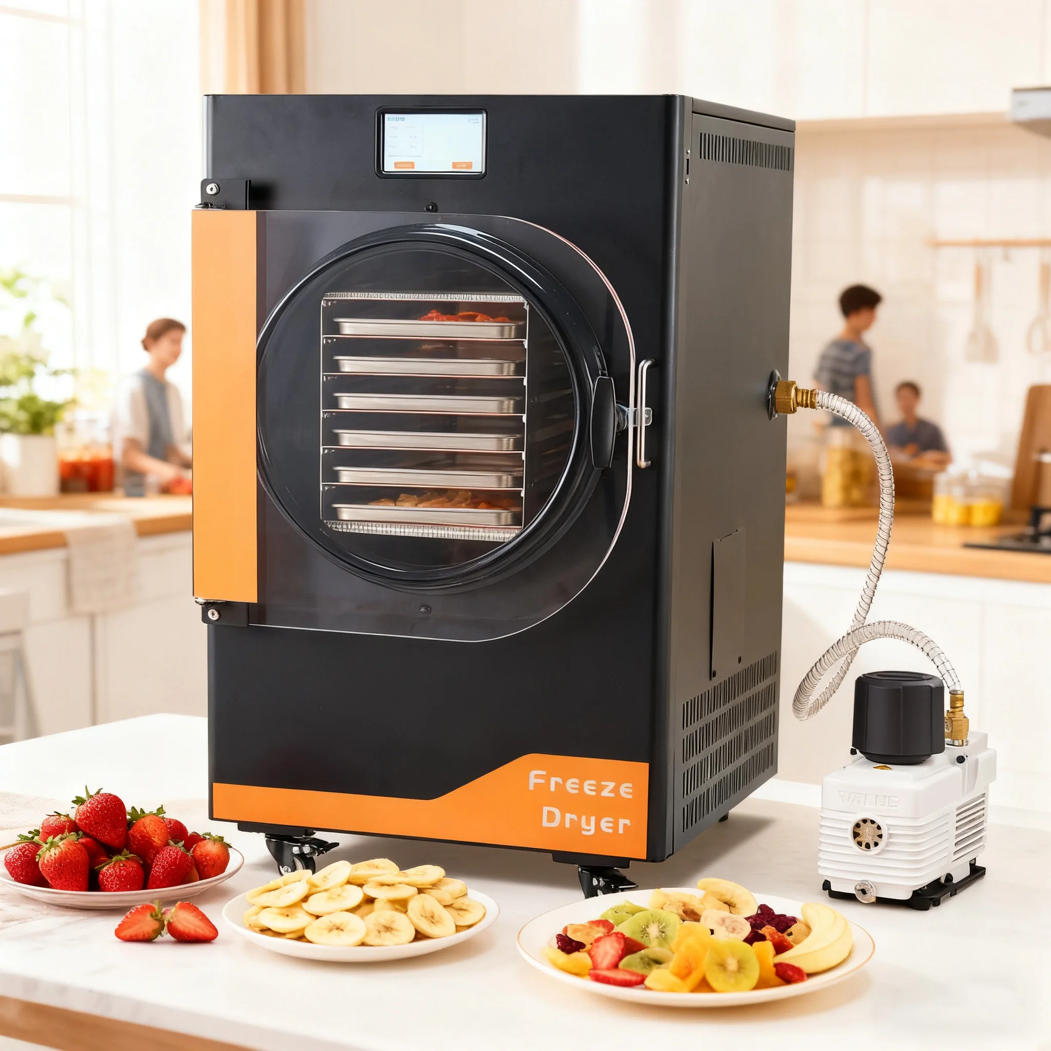 Commercial Freeze Dryer 10kg Fruit Food Mini Vacuum Dried Home Freeze Dryer Lyophilizer With Oil-Based Vacuum Pump