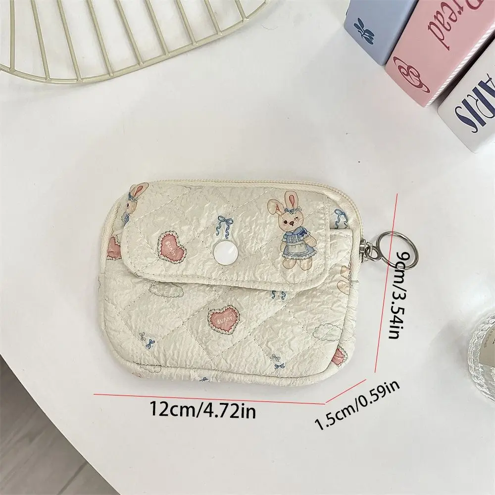 Flower Floral Coin Purse Pinted Korean Style Small Makeup Lipstick Bag Large Capacity Card Holder Mini Canvas Storage Bag