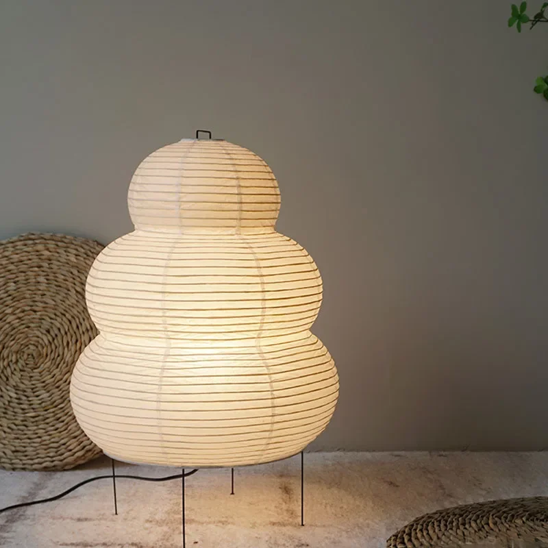 Japanese Isamu Noguchi retro rice paper table lamp Wabi-sabi style ins cross-border high-end atmosphere bedside table lamp