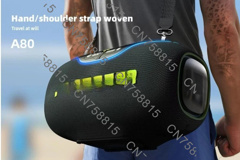 For hoPESTAR,A80 High Quality Portable Subwoofer Speaker RGB Fashion Design IPX6 Waterproof Mini Microphone Battery-Portable