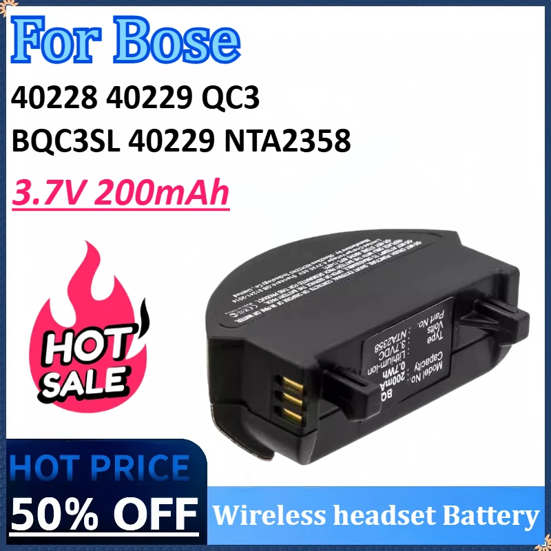 

New 3.7V 200mAh 0.7Wh Wireless headset Battery 40229 NTA2358 for Bose 40228 40229 QC3 BQC3SL Rechargeable Battery