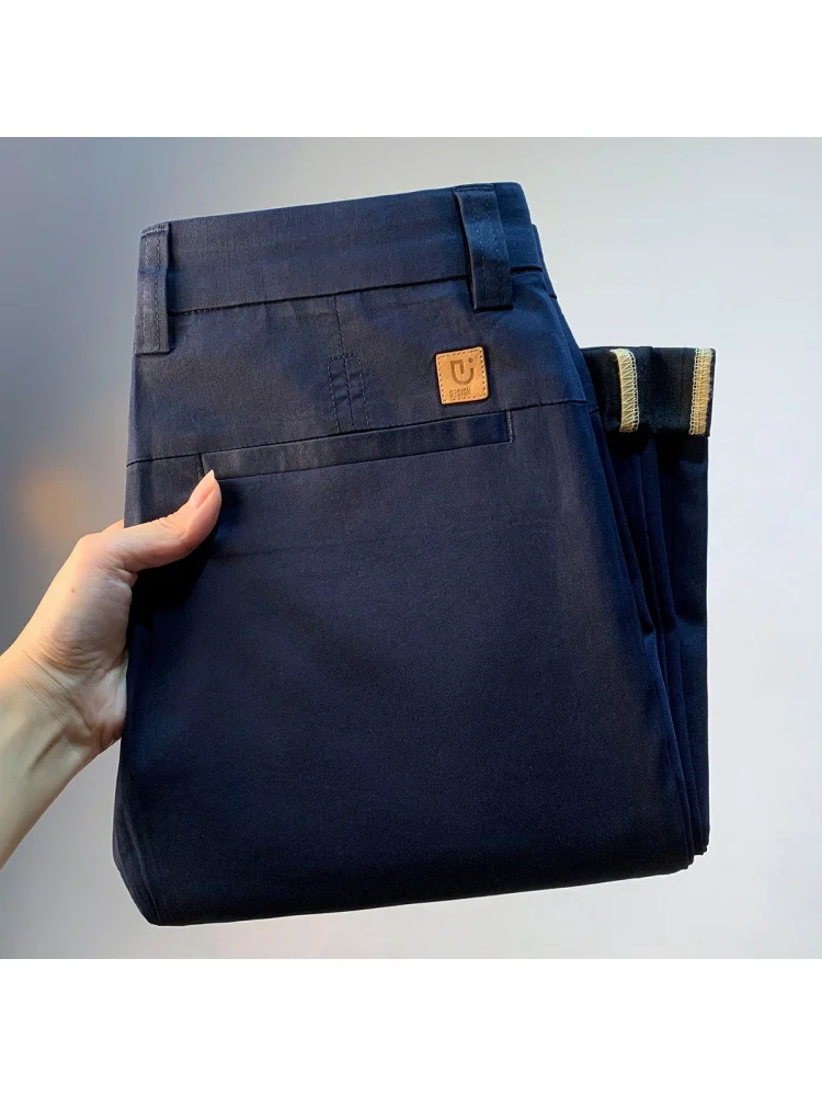 남성용 스트레이트 캐주얼 팬츠, 2025년 가을 신상 트렌디하고 다재다능한 고급 패셔너블 출퇴근 비즈니스 바지