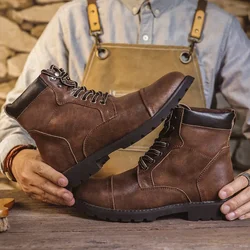Autumn Winter Men Boots Comfort Men's High-top Shoes Wear-resistant Non-slip Mens Platform Shoes Chelsea Boots Botas Para Hombre