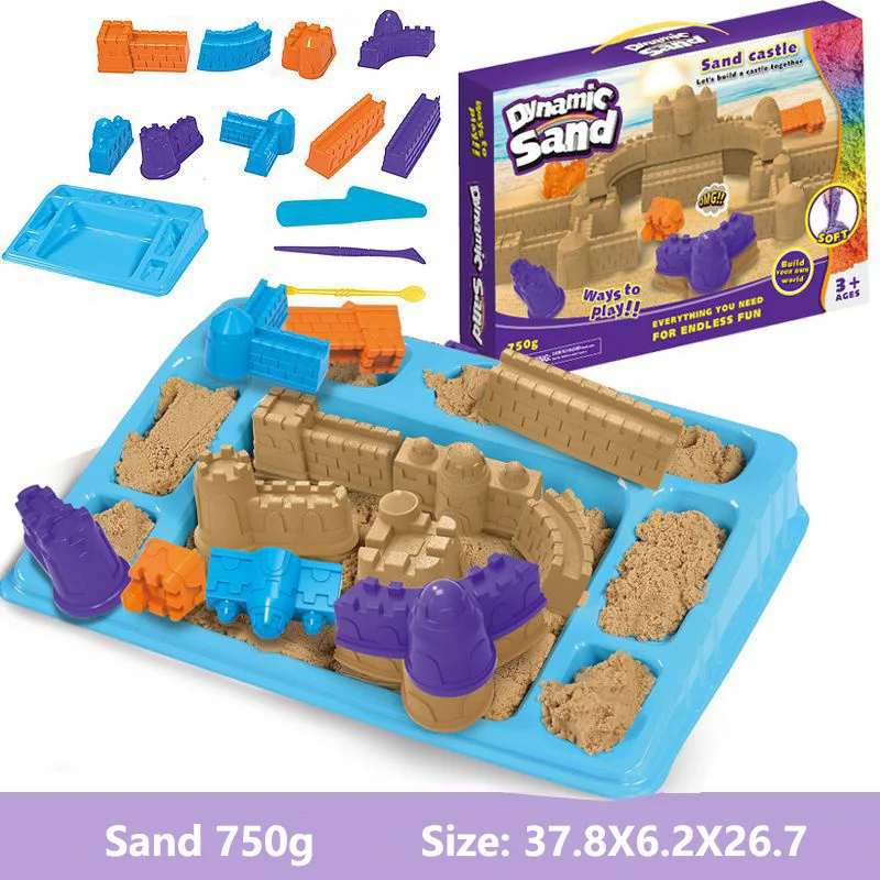 Dynamic Sand Toys Set di stampi fai da te Indoor Magic Sand Color Mud plastilina Color Sand Kit di giocattoli educativi