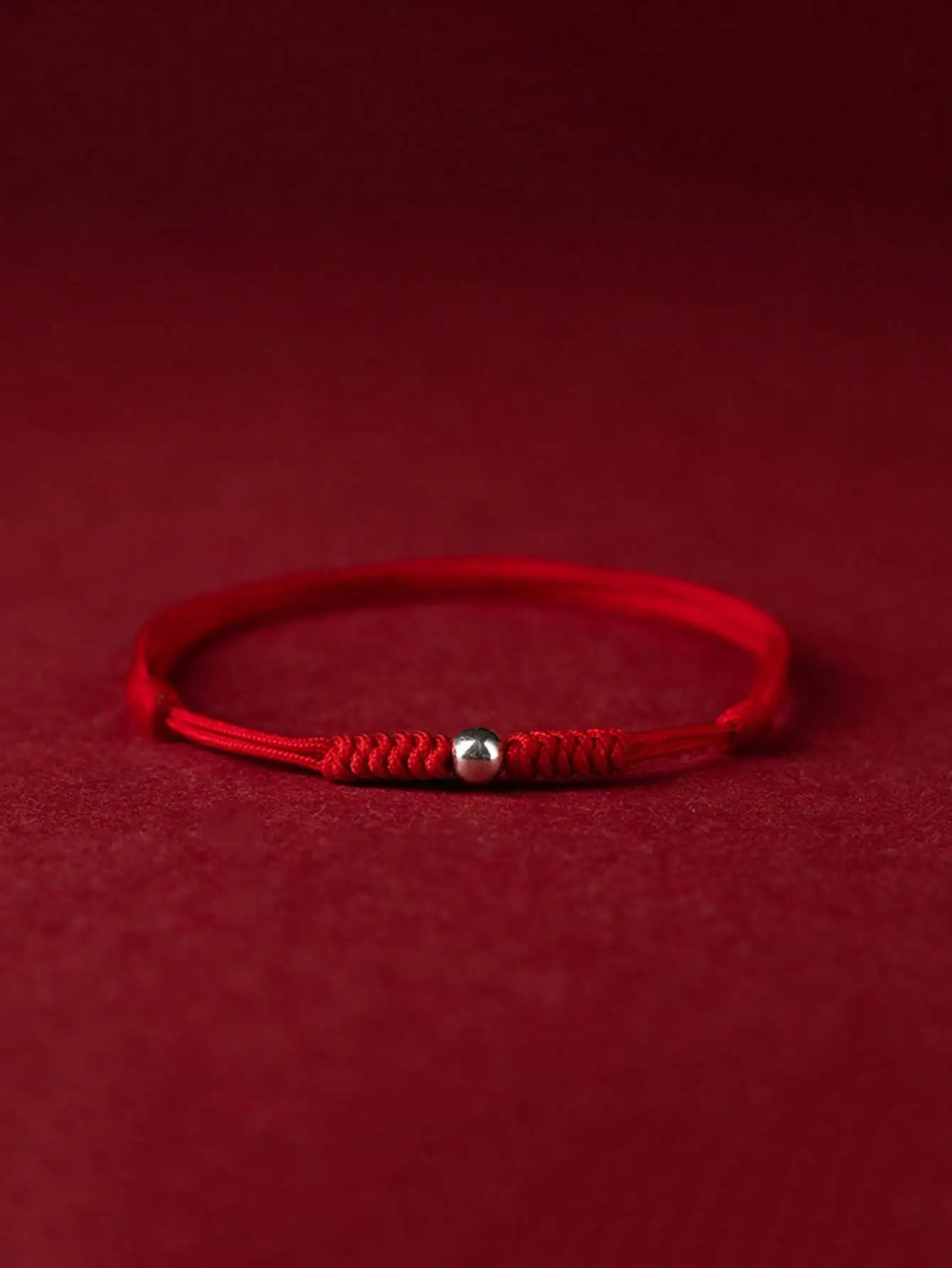 S925 Sterling Silver Bead Red String Anklet, Adjustable Lucky Braided Foot Chain for Women, Holiday Gift with Gift Box