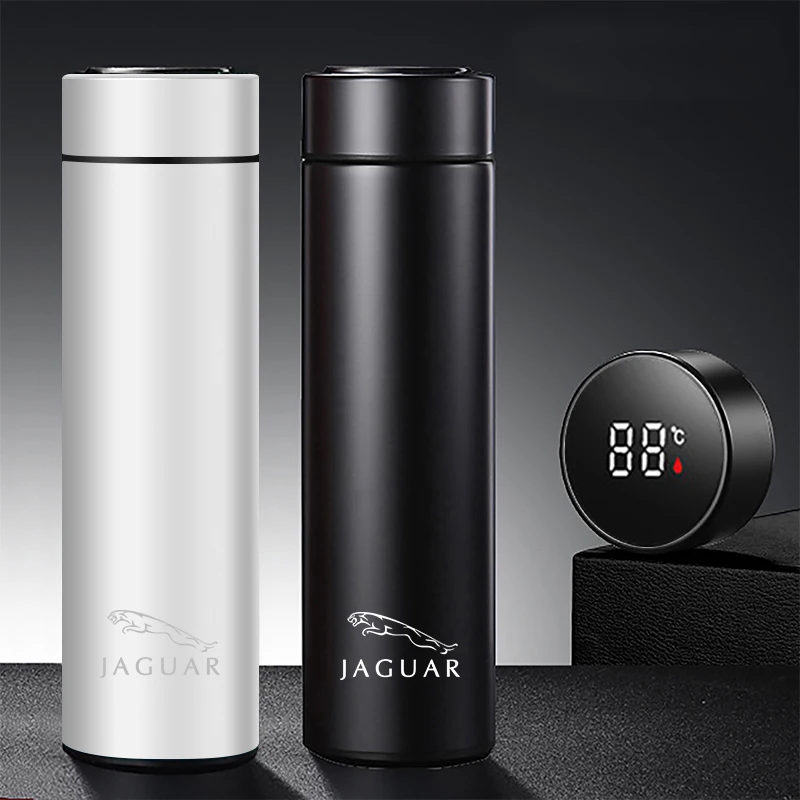 500ml Portable Car Smart Thermos Water Bottle Cup Auto Accessories For Jaguar XE XF XJ F-Type F-Pace XKR XEL XFL S F XK XJL XJ6