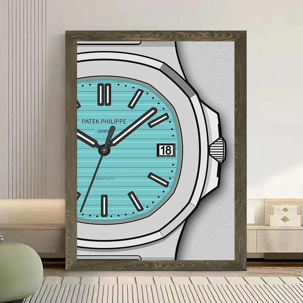 Patek Philippe Cyan Blue Watch Canvas Poster Customizable Printed Canvas Painting Wall Art for Fans Room Ornaments Wand Deko - view 3