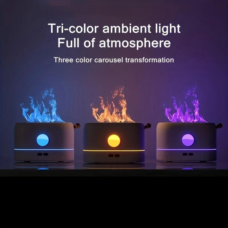 Portable Cool Mist Usb Led 3D change colors fire flame Aroma Essential Oil Diffuser mini h2o air humidifier