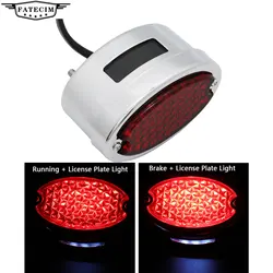 Custom Vintage LED Cat Eye Motorcycle Tail Light For Bobber Cafe Racer