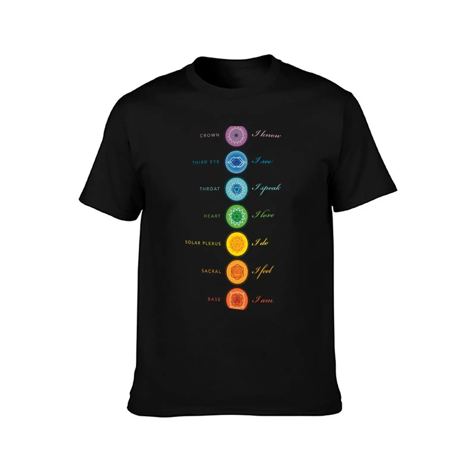 Chakras + affirmations T-Shirt Classic Graphic Short Sleeve Top T-Shirt