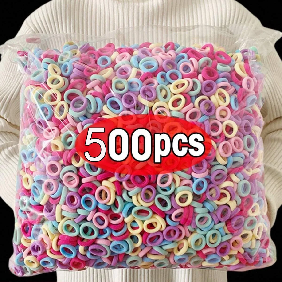 Fashion Colorful Basic Hair Scrunchie Rubber Band, Ponytail Holders Hair Ties for Girls