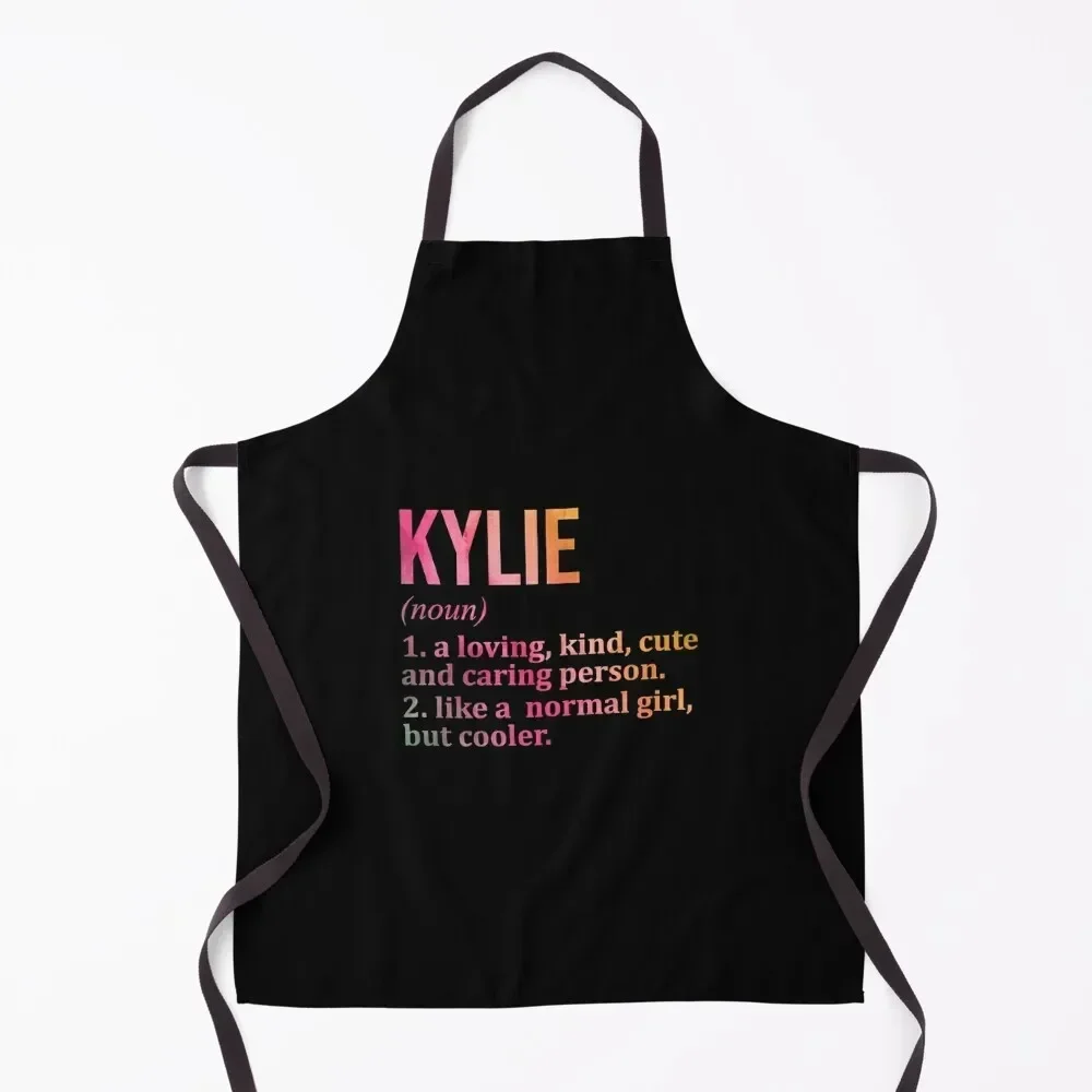 Kylie Name Definition in Watercolor Apron Kitchen Apras For Women Manicurists Beauty Art Apron