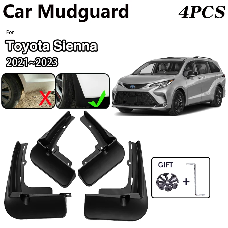 

Car Rear Wheel Fender For Toyota Sienna 2023 Accessories 2021 2022 Baking Paint MudFlaps Front Mudguards Mud Guards Splash Flaps