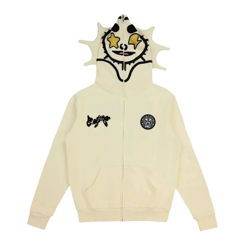 

♥Halloween Cosplay Costume Letter American Harajuku zip hoodie Women's retro street Gothic Y2K fashion sweNew 2026 Topspeed Cos