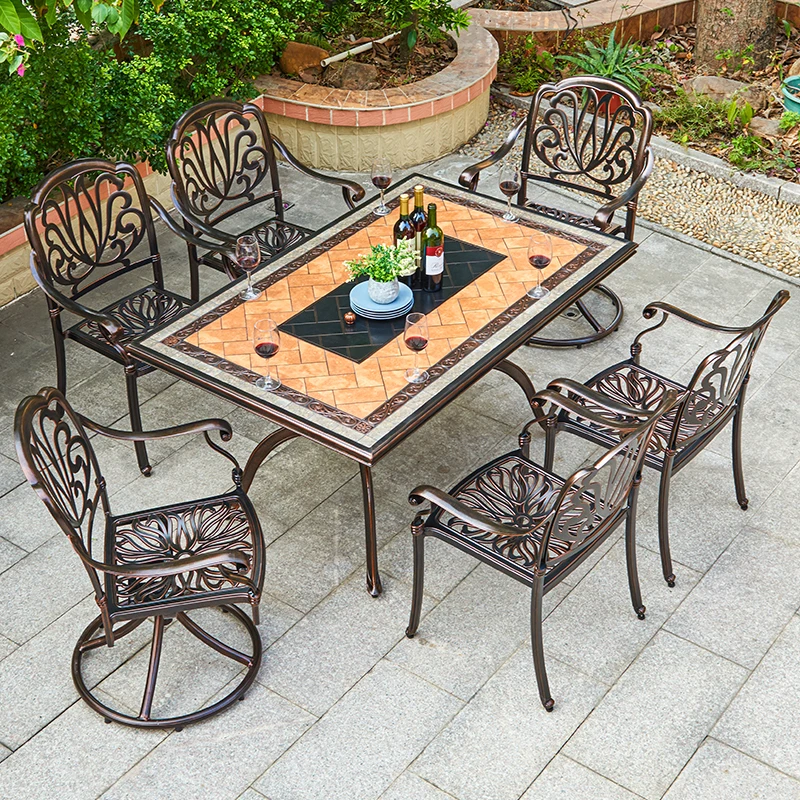 Modern Design Ceramic Tile Tabletop Cast Aluminum Outdoor Restaurant Dining Table With Electric Grills Korean Bbq Grill Table