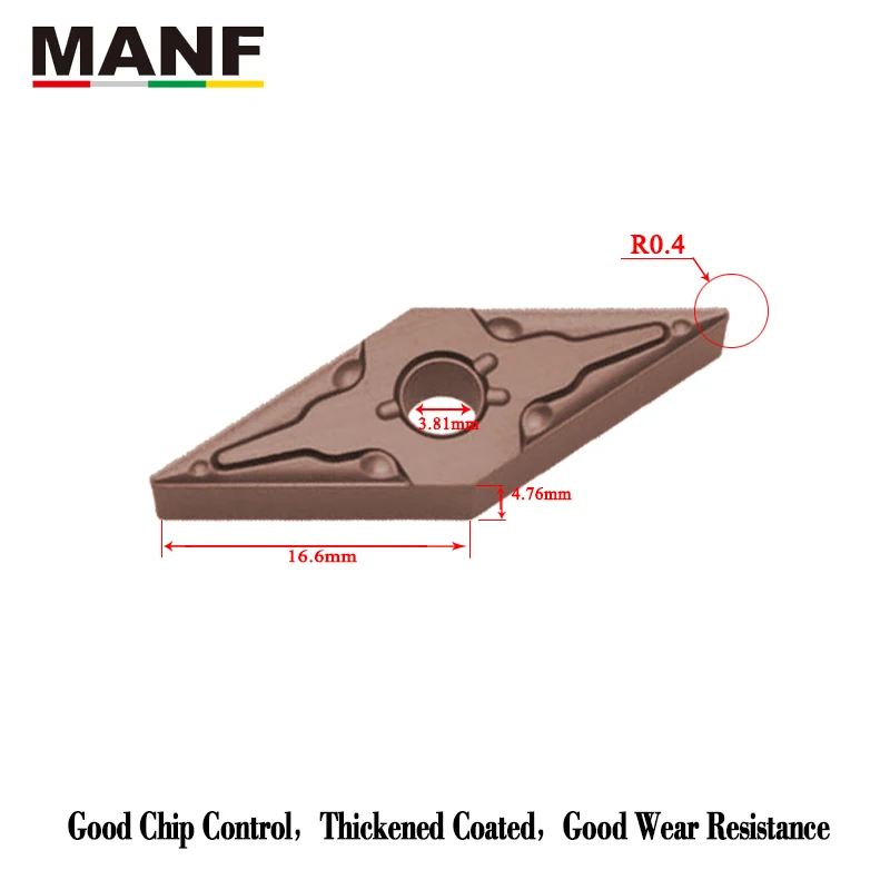 Токарный инструмент MANF VNMG160404 VNMG160408, вставка карбидного токарного станка, резак с внутренним отверстием, лезвие CNC для стали MVJN MVVN, держатель