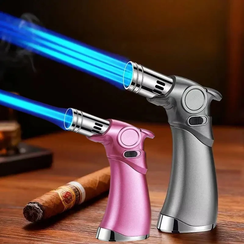 

New Windproof Direct Spray High Flame Spray Gun Lighter Metal Inflatable Portable Fashion Cigar Barbecue Outdoor Kitchen Lighter