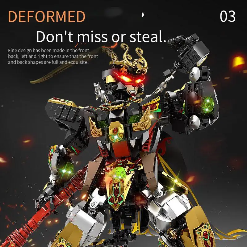 Wukong Roboter Mech Baustein Modell Roboter Riesenpuzzle Montage Mythisches Spielzeug Kinderbausatz