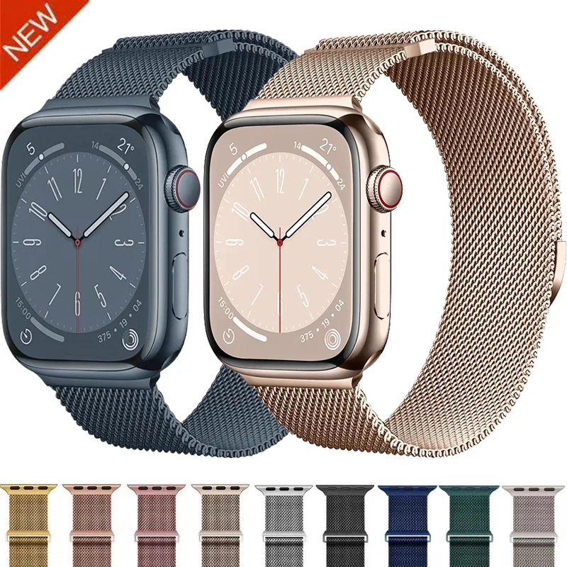 Milanaise-Metallarmband für Apple Watch Ultra 49 mm S11-10 9 8 7 46/42/45/41 mm magnetisches atmungsaktives Armband iWatch 6 5 SE 44 mm Band