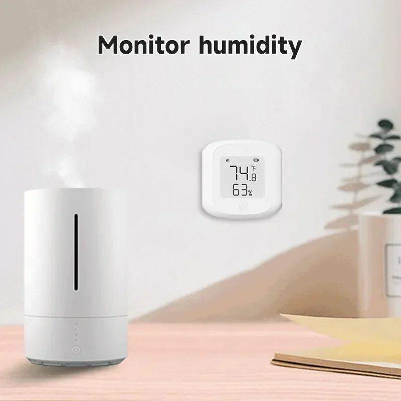 Tuya-Capteur de température et d'humidité, WiFi pour Zigequation, maison intelligente, tournesol, intérieur, écran LCD Therye.com, nous-mêmes avec Alexa Google