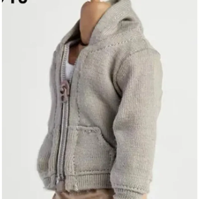 Maßstab 1:12, männlicher Soldat, schwarze Weste, modischer lockerer Kapuzenmantel, schmale Passform, gerades Hosen-Set für 6-Zoll-Actionfiguren, Puppenkörper