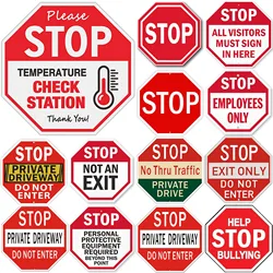 SmartSign Security Alert Sign Octagon Stop Warning Sign Rust Free UV Protected Metal Tin Signs Indoor/Outdoor Use 12x12 Inches