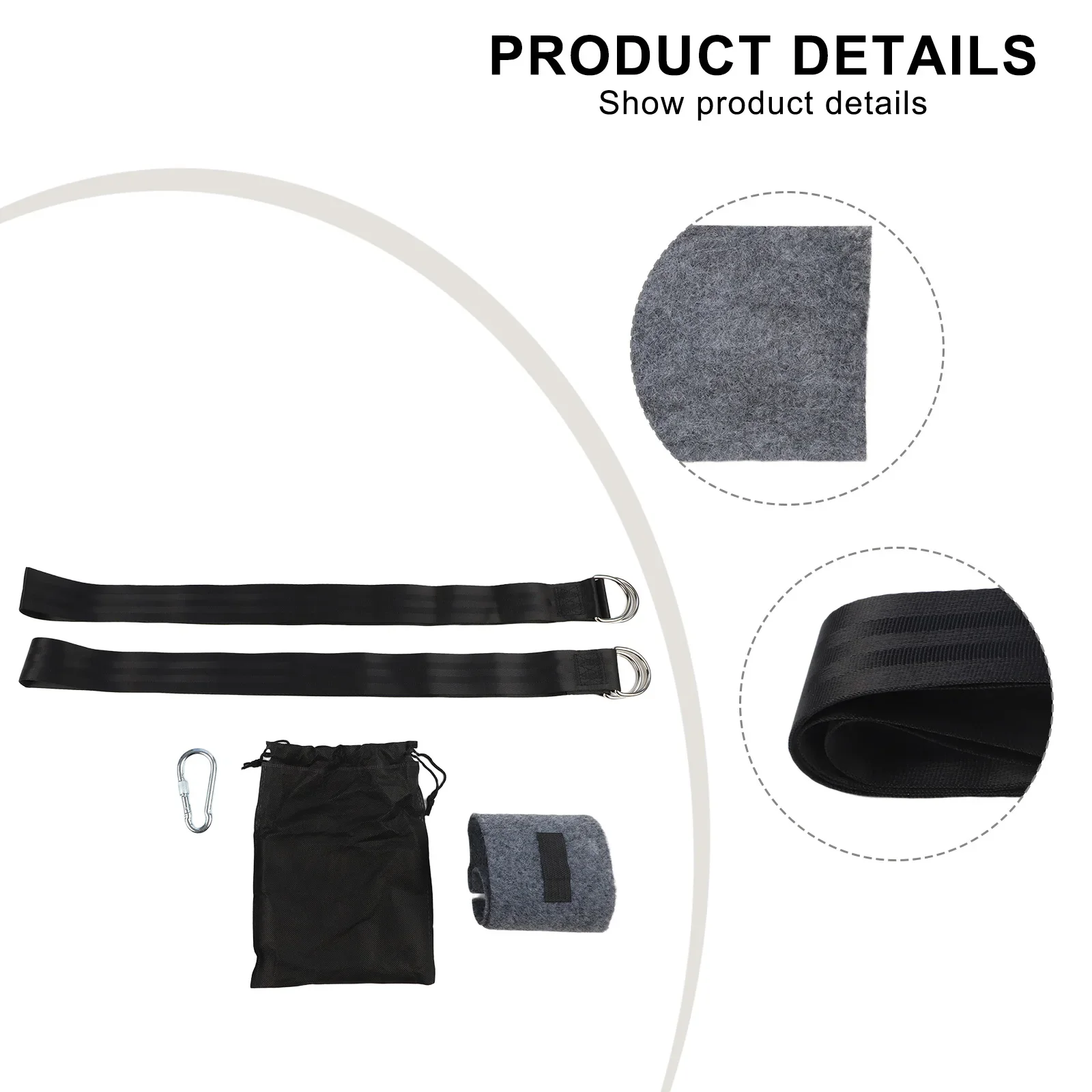 Outdoor Swing Setup Kit 2pcs with 150 x 5 cm Heavy Duty Straps and Self Locking Mechanism for Tree or Chair Attachment