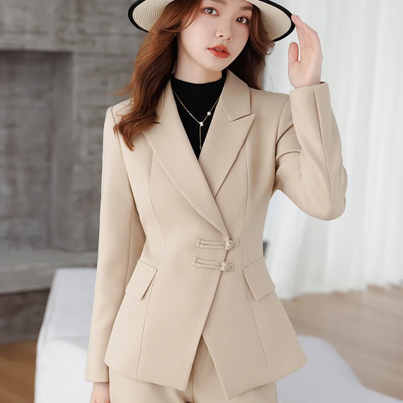 

Formal Elegant Women Business Suits Female Pantsuits with Pants and Blazer Coat Professional Office Work Wear Trousers Set