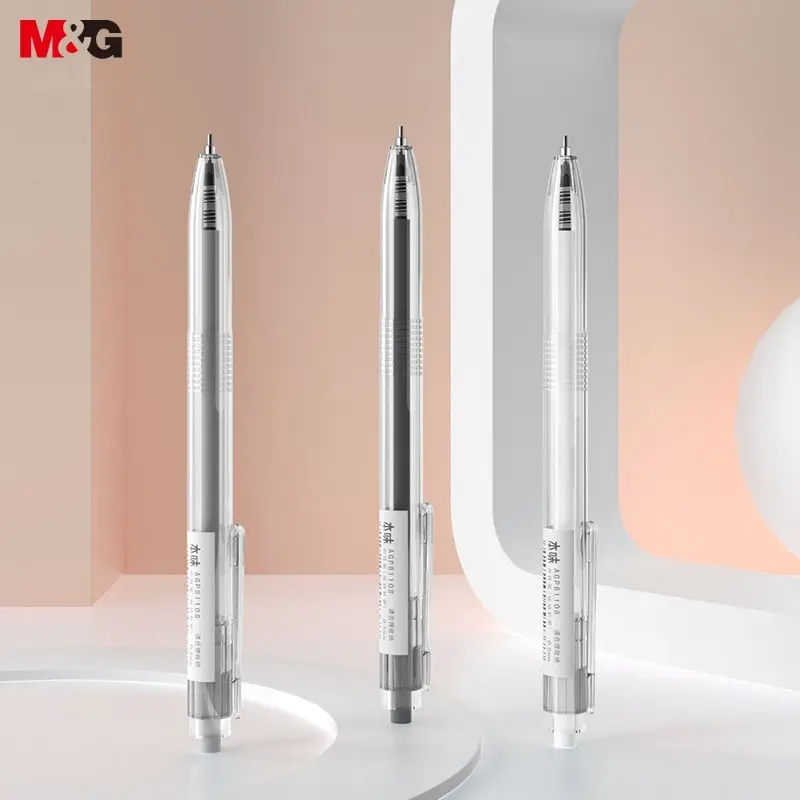 M&G 12 Pcs Gel Pen Press Signature Pen Original Series Full Tip Gel Pens 0.5mm Black
