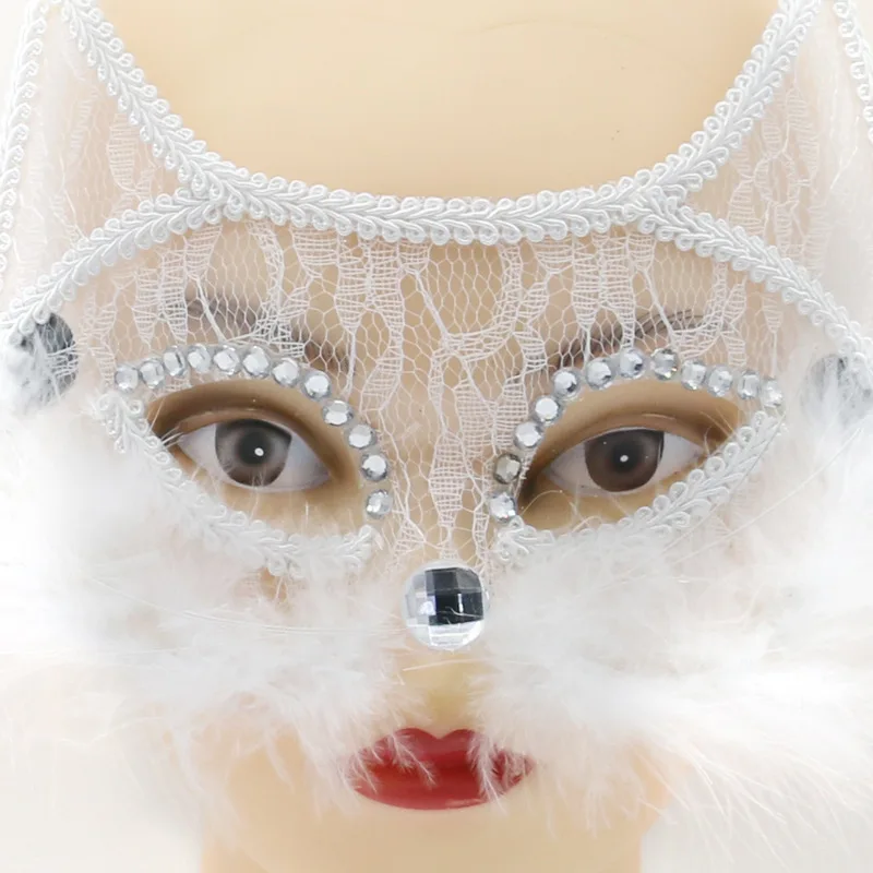 Maskerade Männer und Frauen Spitze PVC Katzengesicht Performance Urlaub Party Halloween Maske