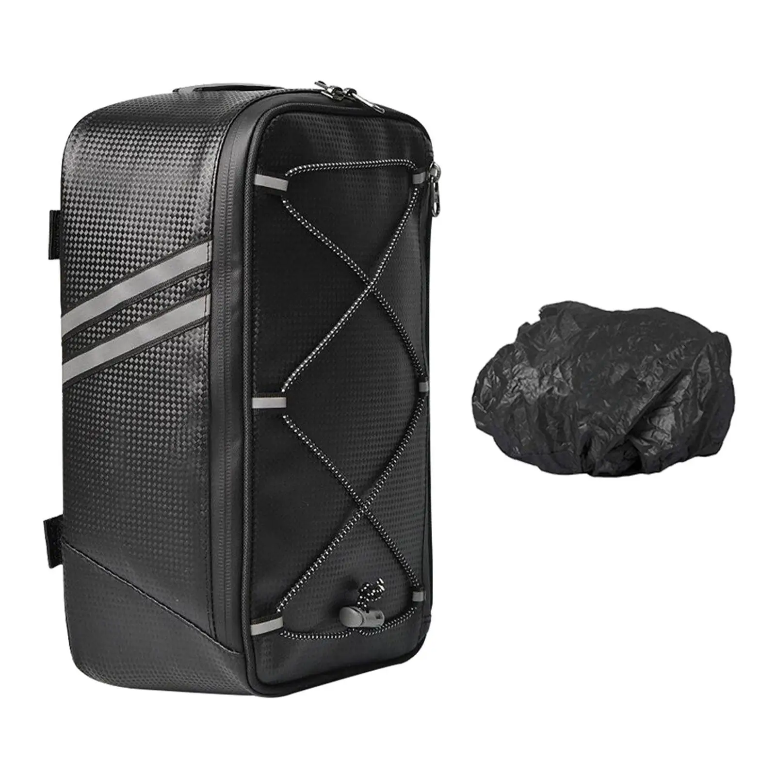 

1Pcs Large Compartment Bike Bag Waterproof Rear Pannier for E-Bike Smooth PU Mountable Bicycle Tail Pouch Ride Equipment Storage