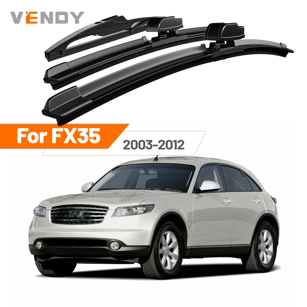 

For Infiniti FX35 2003-2012 2004 2005 2006 2007 2008 Front & Rear Windshield Wiper Blades Windscreen Wipers Set Accessories