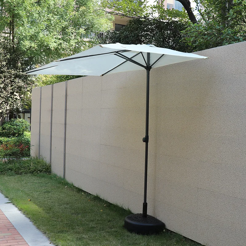 

Outdoor half umbrella against the wall parasol square side umbrella balcony adjustable height sun umbrella flower grass green pl