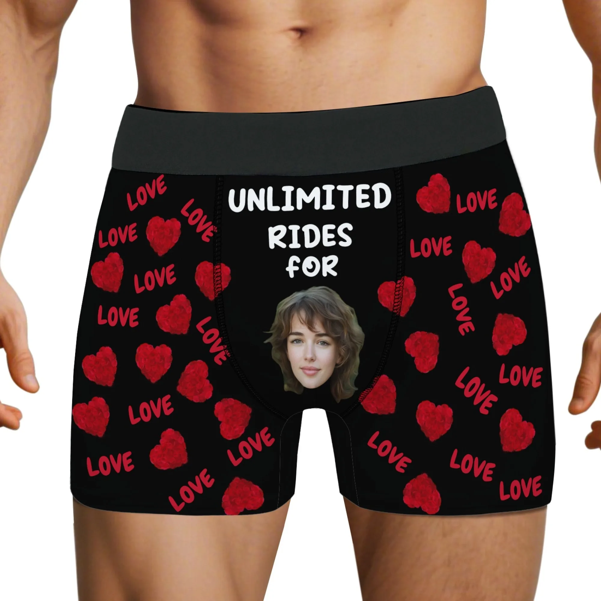 Valentine's Day Gifts for Boyfriend Custom Face Boxers Briefs Sweet Sexy  