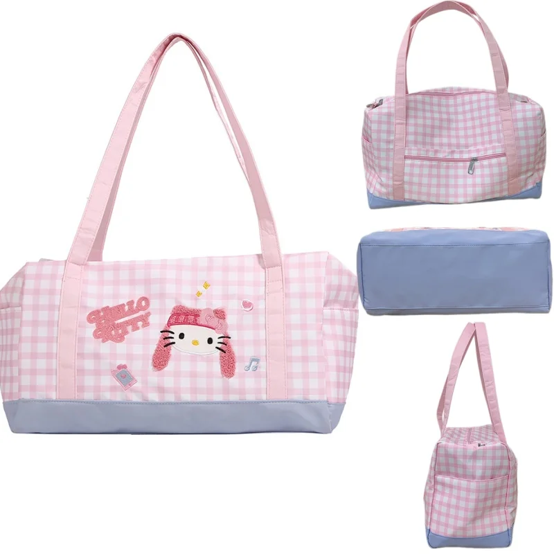 

Sanrio Hello Kitty Cartoon Handbag Girl Cute Large Capacity Portable Makeup Bag Storage Large Capacity short trip storage bag