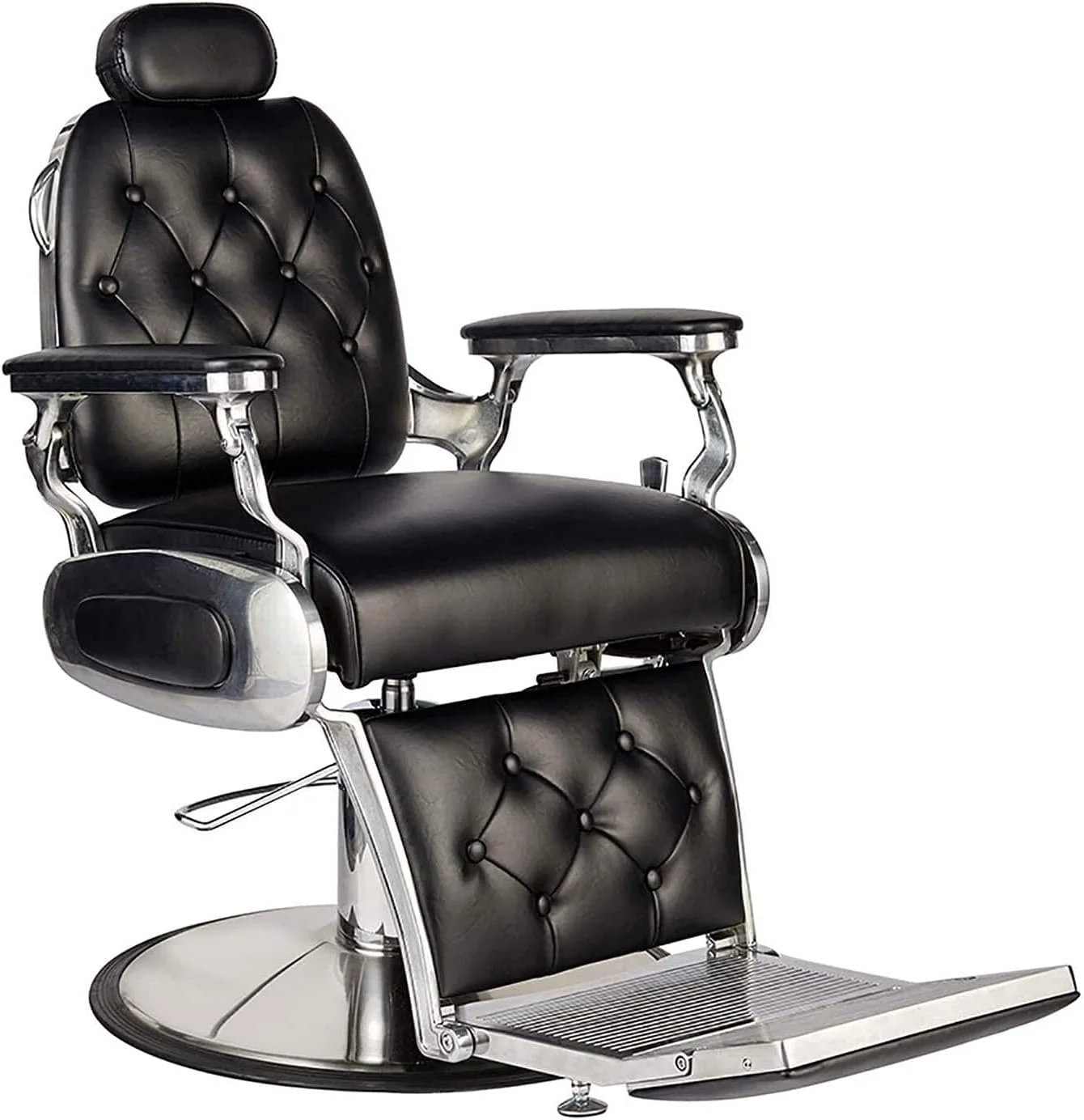 Vintage Hydraulic Barber Chair Styling Square Chair 360° Swivel, Liftable Headrest, Can Be Put down For Shaving Salon