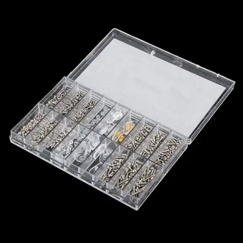 Kit de réparation de lunettes, remplacement de plaquettes nasales, petites vis assorties avec boîte de rangement, outil de réparation de verres pour lunettes de soleil, horloge