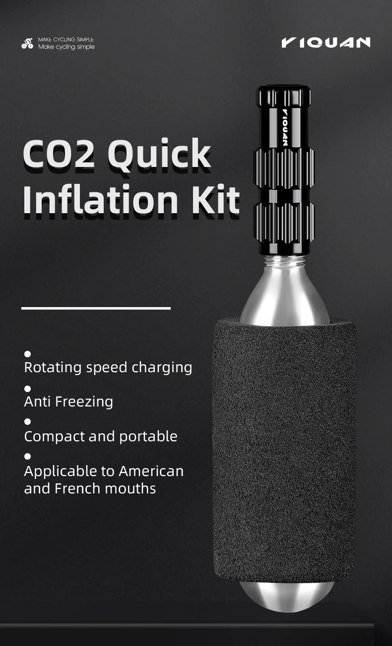 Aluminiumlegierung CO2 Fahrradreifenpumpe Mini Fahrradreifenpumpe Werkzeug CO2-Pumpenkopf für Fahrradzubehör – Detail 1