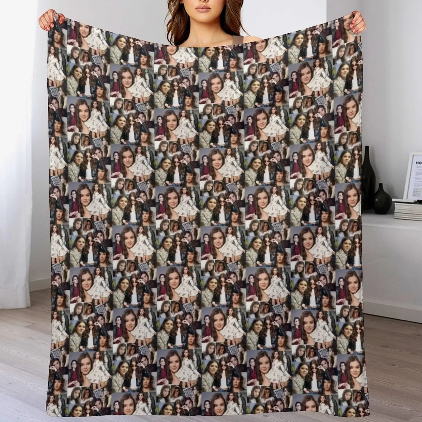 

hailee steinfeld Throw Blanket Sofa Sofa Quilt funny gift Softest Blankets