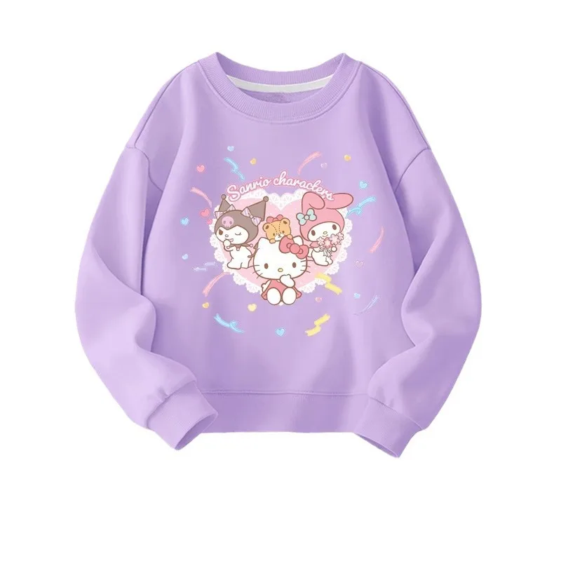 Sudadera con capucha versión coreana, ropa de camiseta de dibujos animados de moda para niños grandes y niñas pequeñas, Sanrio Yugui Dog Cool Lomi Y2k