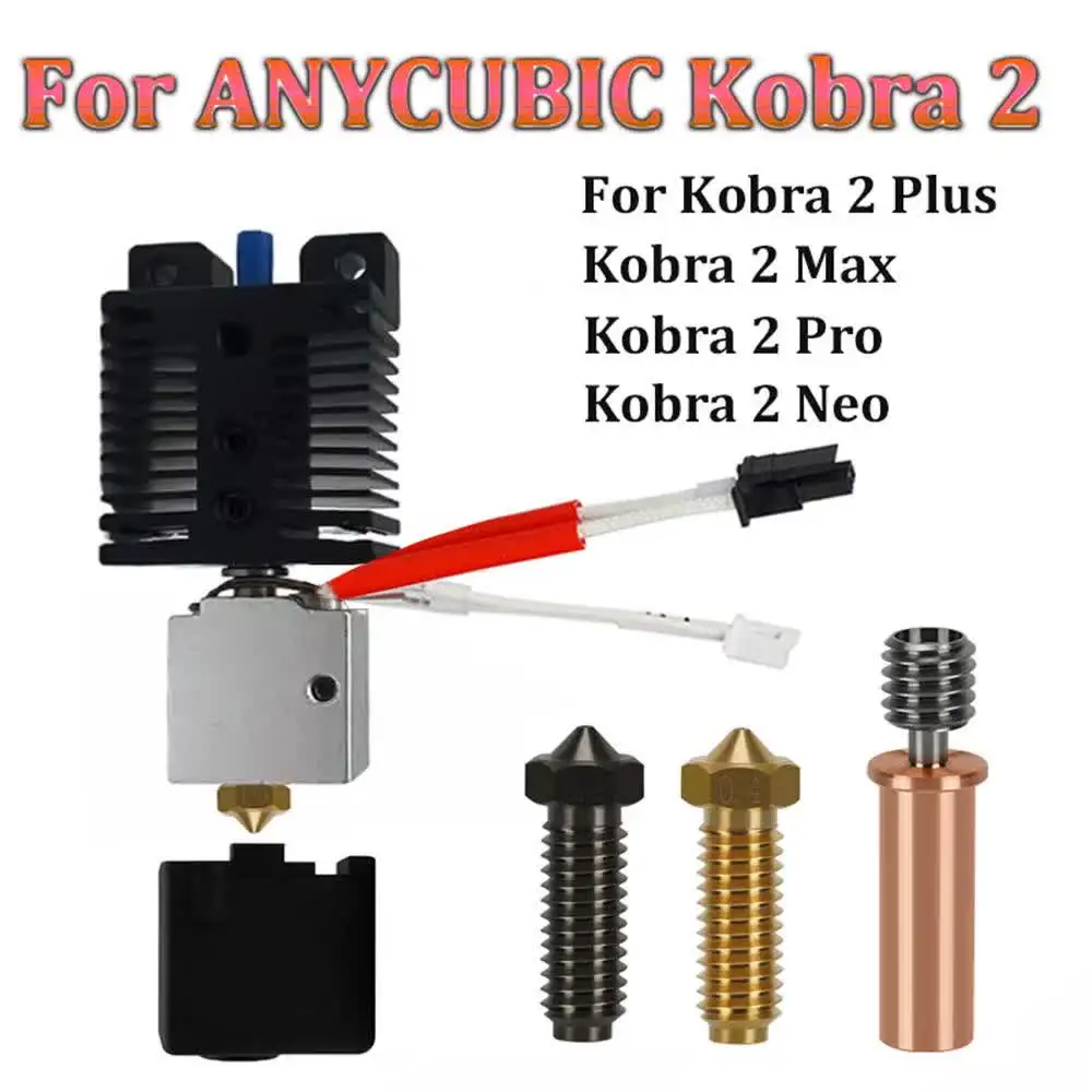 24V 60W Print Head For Anycubic Kobra 2 Kobra 2 Neo Kobra 2 Pro Kobra 2 Plus Kobra 2 Max 3D Printer Hotend Kit Hard Steel Nozzle - 7