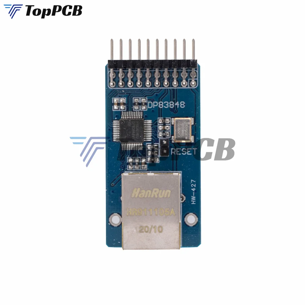 DP83848 Transceptor de capa física Ethernet Placa de interfaz de control RJ45 Módulo RJ45 de servidor WEB integrado