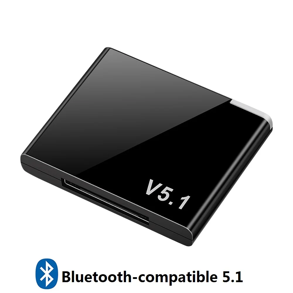 Bluetooth 5.1 Audio Receiver A2DP 3.6cm I-WAVE IPod 30 Pin USB Dongle Music Wireless Adapter For Car PC TV Headphones