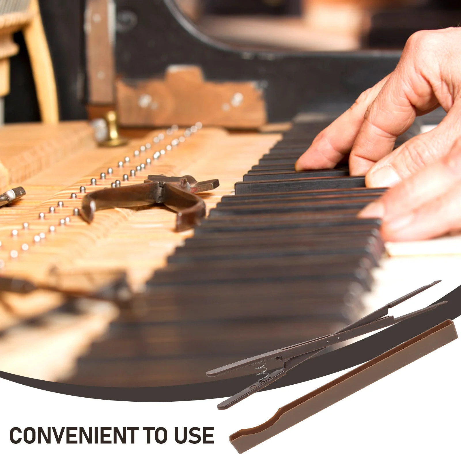 

Piano Mute Clamp Sound Stop Tool Brown Nylon Professional Compact Portable Tuner Supplies Musical Instruments Parts